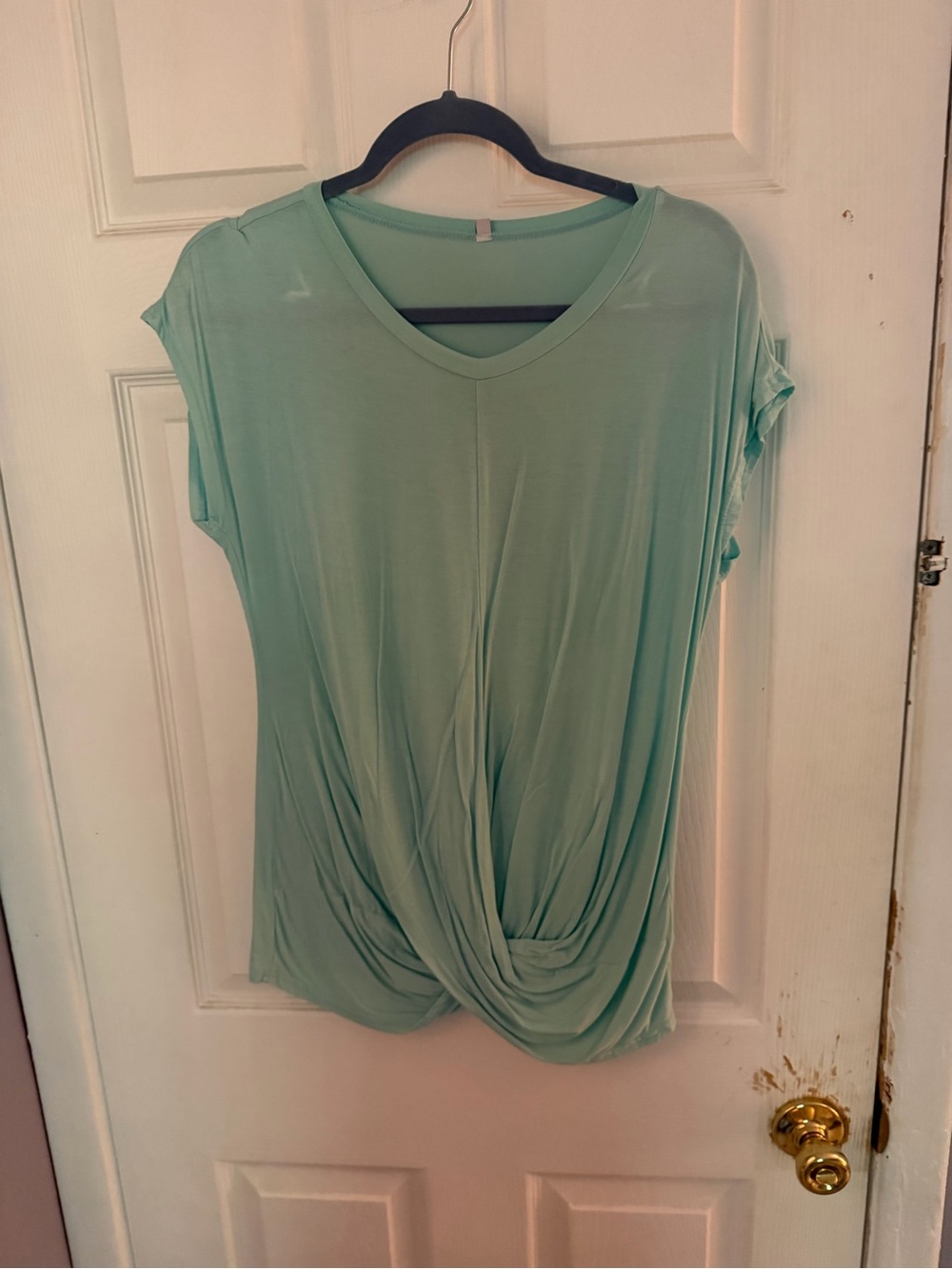 Women’s Mint Twist-Front V-Neck Top - Picture 2 of 2